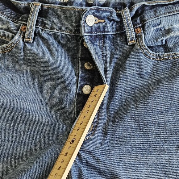 Old Navy Jean Women 12 Blue Slouchy Taper High Rise Cropped Cotton Cottage Denim - Picture 10 of 16